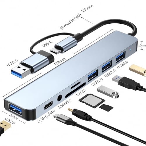 PESOMA USB C Hub 8-in-1 Light Grey - Image 3