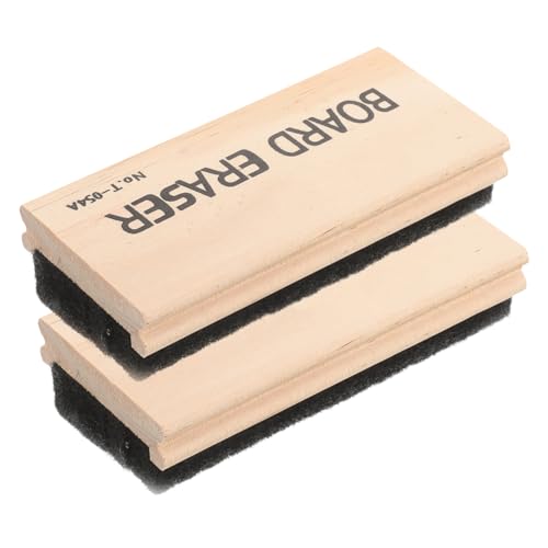 Angoily 2pcs Wooden Blackboard Eraser Campus Board Chalkboard Erasers for School Dry Erase Board Chalk Duster for Kids Dry Erasers Rubbers Small Blackboard Eraser Tip Children Large Bamboo