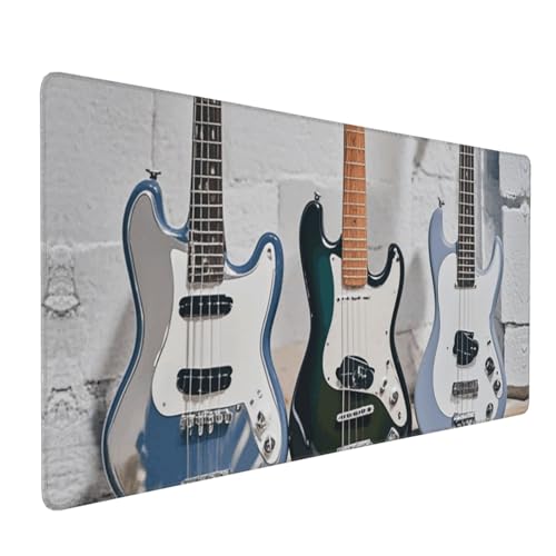 Tapis de souris de jeu guitare basse 90x40cm pour bureau