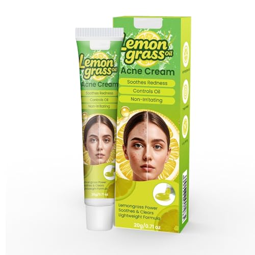 Crema Acne al Limone 20 g - Contiene estratto naturale di limone per ridurre punti neri, brufoli e imperfezioni, controllare il sebo e lenire. Adatta a pelli sensibili, grasse e a tendenza acneica