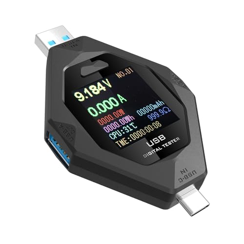 Probador de potencia USB C con medicion de corriente y voltajes para carga eficiente 4