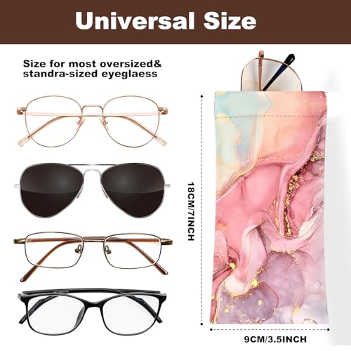 Image of Anikathy 2Pcs Sunglass Eyeglass Glasses Case Soft PU Leather with Cleaning Cloth Cute Glasses Pouch Bag for Men Women Girs