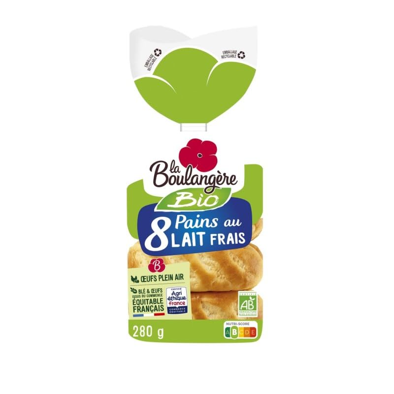 Pains au lait bio au petit-déjeuner lot de 4 La Boulangère