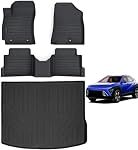 Floor Mats for Hyundai KONA 2024 2025 2026 Gas (Non Electric Model) & Trunk Mat,TPE All Weather Protection 1st & 2nd Row Car Floor Liners Front & Cargo Liners Accessories-Black