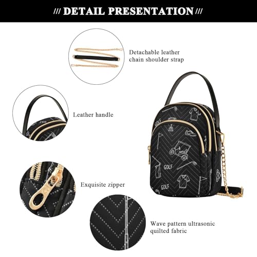 Image of MCHIVER Golf Crossbody Bag for Women Cell Phone Purse Wallet with Removable Chain Shoulder Handbag