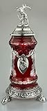 überfangglas  Kristall - Seidel, Bierkrug, Krug, Cameo Glas, Überfangglas