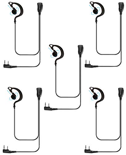 Ohrbügel für Baofeng Radios BF-F8HP BF-F9 UV-82HP UV-82C UV-5R UV-5R5 UV-5RA UV-5RE UV-5X3 V2+ und TYT Wouxun Kenwood Radio, verstärktes Kabel, G-Form