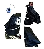 Verstellbar LUNARI Kinder Lucky Cape 4 in 1 Multifunktionaler Regenschutz 4in1 für Fahrradkindersitz Premium, Motiv Soccer, Einheitsgröße
