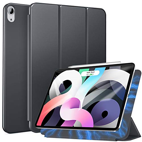 ZtotopCase for New iPad Air 4 10.9 Inch 2020/iPad Pro 11 Inch 2018 Case, [Support Auto Sleep/Wake & Apple Pencil Charging], Magnetic Trifold Stand Case for iPad Air 4th Generation, Dark Gray