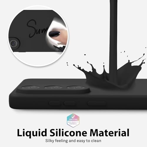Image of DIZORO Microfiber Candy Case Compatible with Samsung S26 Ultra 5g Smooth Touch Cushion Liquid Soft Silicone Gel Rubber Phone Cases Non-Slip Full Body Protective Shockproof Back Cover (Black)