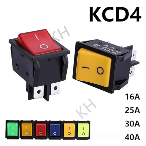Interrupteur machine à souder KCD4 30A 40A 250V AC 6PIN vert - 2
