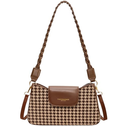 Sac à main treillis pour femme à rayures tendance et bandoulière