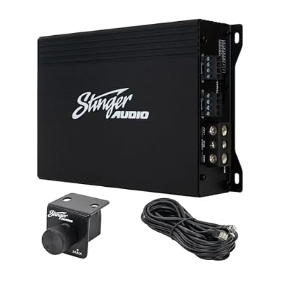 Stinger Audio MT-600.4 Compact Digital Class D 4-Channel 1000W RMS Car Audio Amplifier with Bass Knob Remote Control, HEXFET MOSFET, High/Low Pass Filter & Crossover Multiplier