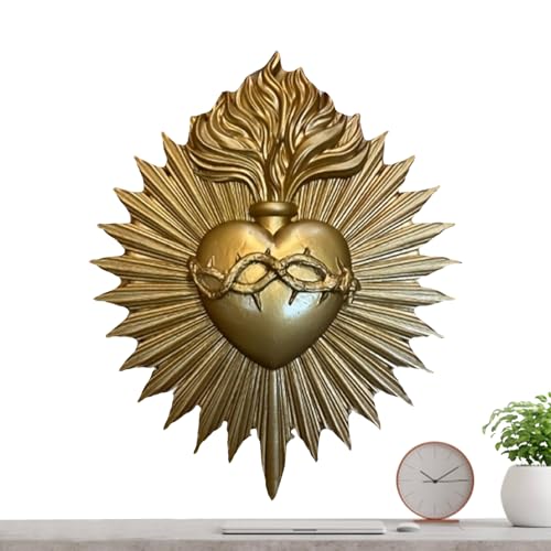Sagrado Corazón de resina para decoración gótica de pared en salones y estudios vintage
