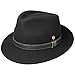 Produktbild Mayser Denver Trekking Wollhut Bogarthut Wanderhut Outdoorhut Herren - Made in The EU mit Lederband Frühling-Sommer Herbst-Winter - 56 cm schwarz