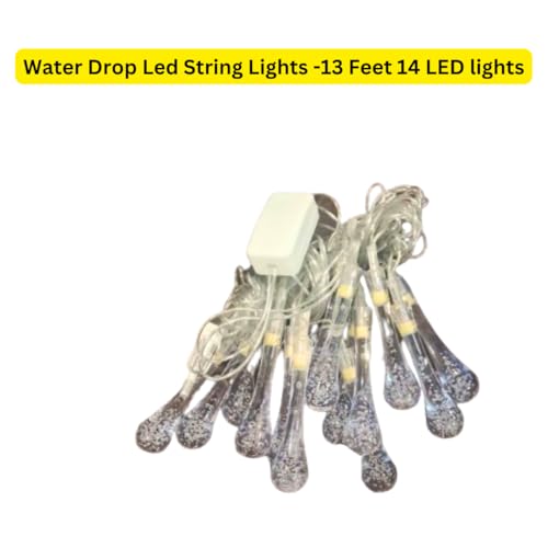 Image of WANNA PARTY Lights for Decoration Water Drop LED Festive Decor Garland for Diwali Decoration for Home and Party Bedroom Indoor Outdoor Wedding Table Festival Celebration Room Decor