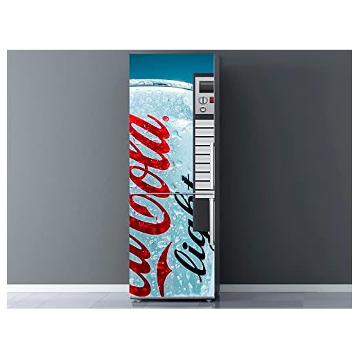 Pegatinas Vinilo para Frigorífico Máquina expendedora Cocacola Azul | Varias Medidas 185x60cm | Adhesivo Resistente y de Fácil Aplicación | Pegatina Adhesiva Decorativa de Diseño Elegante
