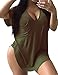 Allegrace Womens Casual Scoop Collar Plus Size T Shirts Summer Tops Tee Army Green XXXXL