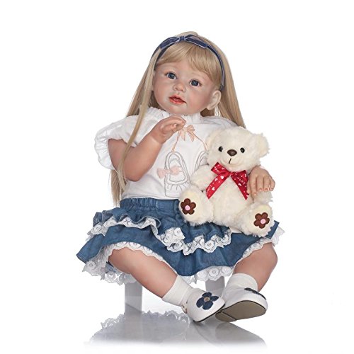 iCradle Muñeca Reborn Realista Reborn Toddler 28 Pulgadas 70 cm Suave Silicona Vinilo Muñeca Suave Tela Cuerpo Bebé Niña Muñecas Real Suave Toque Regalo para niños Regalo Grande Bebé