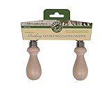 Fantes Double Mezzaluna Vegetable Chopper Rocking Knife, 5.5-Inch Stainless Steel Blade with Beechwood Handles, The Italian Market Original since 1906,Brown