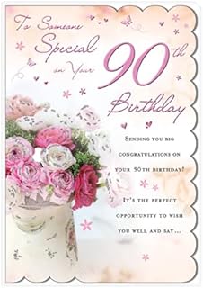 STUNNING TOP RANGE WONDERFULLY WORDED 5 VERSE SOMEONE SPECIAL 90TH BIRTHDAY CARD