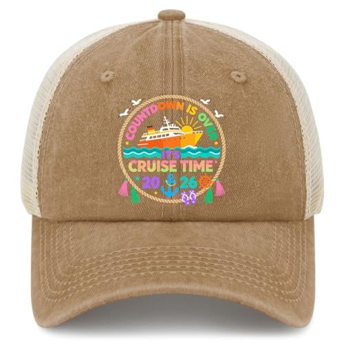 Countdown is Over Its Cruise Time 2026 Hats for Men Fashion Washed Distressed