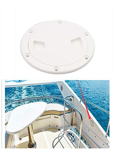 Hoffen 6" Hatch Deck Plate White Round Non Slip Inspection Hatch W/Detachable Cover #TOP2