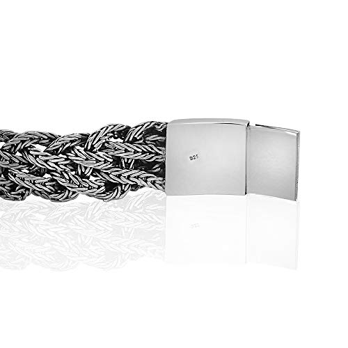 VICTORIAN FLOWERS - Solid 925 Sterling Silver Bracelet for Men - Made in Thailand4