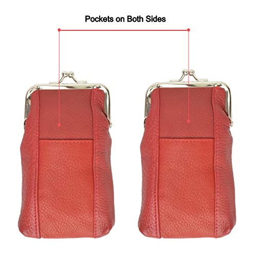 Leather Cigarette Case Pack Holder Regular Or 100'S Lighter Pocket (Red) #TOP1