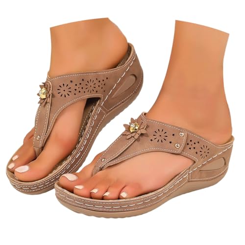 Sandales et pantoufles d'été pour femmes à talons compensés bicolores 14#Z