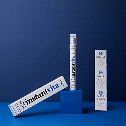 Instantvita Multivitamin For Men, Liquid Vitamin C, Vitamin D3, Vitamin E, B Complex Vitamins, Biotin, Portable Vitamin Spray (0.47 Oz), Vanilla Orange #TOP6