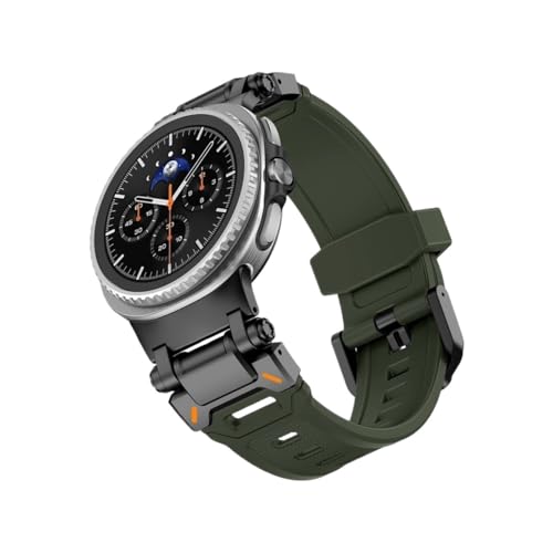 �ɓK������Samsung Galaxy Watch 8 /44mm /40mm/ 8 Classic /46mm/ Ultra 2025/ 2024/ 47mm�u���X���b�g�ɓK������V���R���o���h(Black green,For Galaxy Ultra 