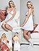 ADOME Women's Nightgowns Embroidered Sexy Lingerie Lace Full Slip Dress White Small