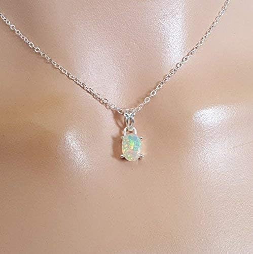 Opal Pendant Necklace | Natural Gemstone | Minimalist Bridal Jewelry