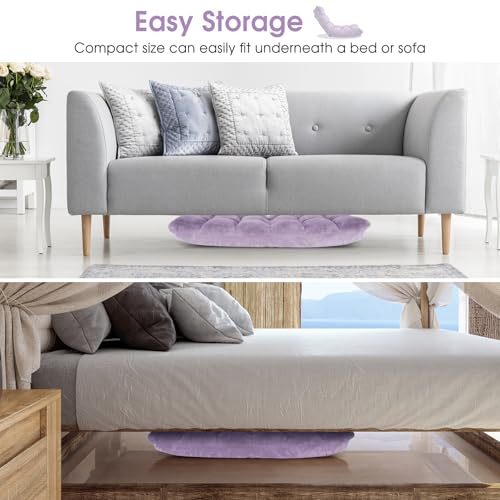 Image of Giantex Floor Chair with Back Support, 14 Adjustable Position, Padded Sleeper Bed, Couch Recliner, Folding Gaming Floor Chairs for Adults, Living Room, Bedroom, Yoga, Meditation, Light Purple