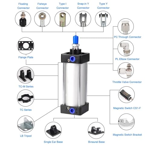 Vérin pneumatique SC40 évite les pannes de tri avec aimant double effet 125mm - 6