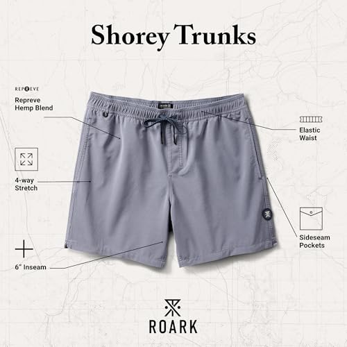 Roark Shorey Men’s Swim Trunks – Quick-Dry 4-Way Stretch, Elastic Waist, Back Pocket, Lightweight Swim Shorts for Beach2