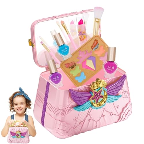 Kit de Maquillaje para niños para niña | Kit de Vestir Princesa | Juguetes de tocador de Maquillaje, Kits de cosméticos de simulación Que Incluyen Estuche de Almacenamiento para niñas pequeñas