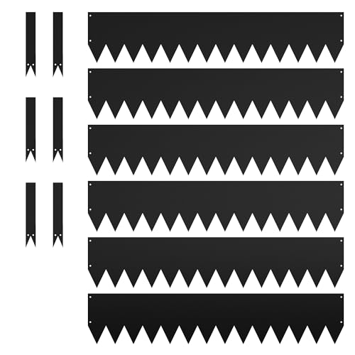 6 Pack Corten Steel Landscape Edging – 40” x 8” Black Garden Borders, Hammer-in Metal Lawn Edging with 8 Clips & Gloves for Yard, Flower Beds and Pathways (20ft Total) - Thumbnail 6