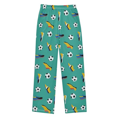 Boys' Pants Soccer Ball Shoes Green Long Bottoms Jogger Pants Elastic Waist Trousers with Pockets S-XL