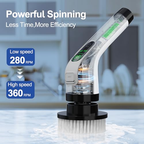 Alpono ALPONO-A11 Electric Spin Scrubber With Long Handle: Cordless Power Shower Scrubber thumb #6