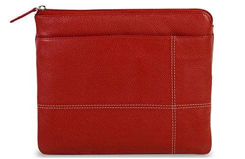 Brydge 10-inch Leather Organizer with Side Pocket for Apple iPad Air, IPad Air 2, or iPad Pro 9.7 | Handcrafted Protective 100% Full-Grain Leather Organizer Case Cover (Red)