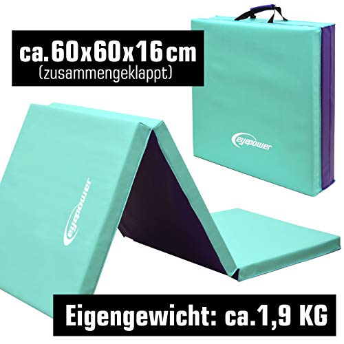 Eyepower Gymnastiekmat, 5 cm, voor thuis, inklapbaar, 180 x 60 cm, zachte vloermat voor kinderen - Image 4