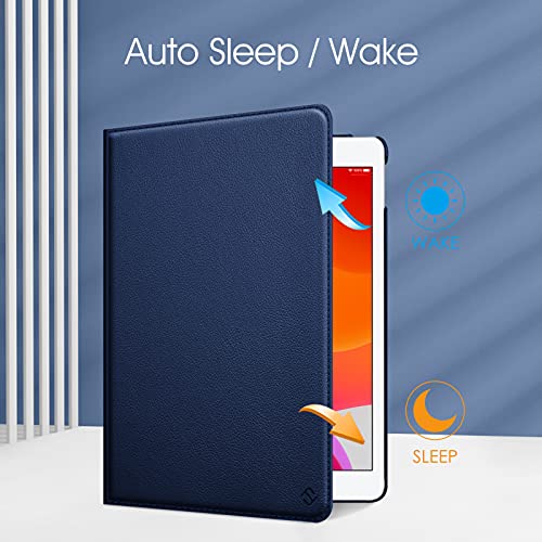 Image of Fintie Rotating Case for iPad 9th Generation (2021) / 8th Generation (2020) / 7th Gen (2019) 10.2 Inch - 360 Degree Rotating Stand Cover with Pencil Holder, Auto Wake Sleep, Navy