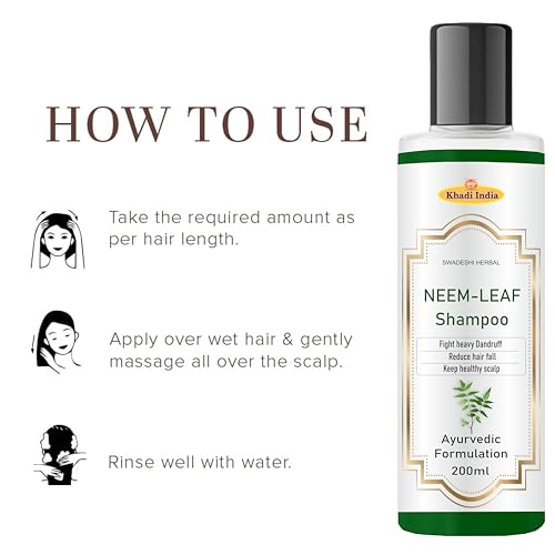Image of Khadi Neem Hair Cleanser - 100% Herbal Shampoo for Dandruff, Itchy Scalp & Oil Control - Antibacterial, Sulfate-Free, Paraben-Free - 400ml