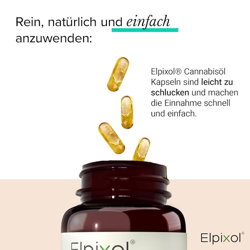 Elpixol® Hanföl Kapseln - Cannabisöl Kapseln hochdosiert mit Omega 3-6-9 (60 Stück) - 100% Hanfsamenöl Nativ und Kaltgepresst - 500mg veganes Cannabis Öl pro Kapsel - Laborgeprüft & Natürlich