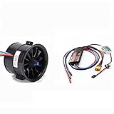 Powerfun CW CCW EDF 70mm Pro CW 12 Blades Ducted Fan with RC Brushless Motor 2100KV 6S with ESC 80A(