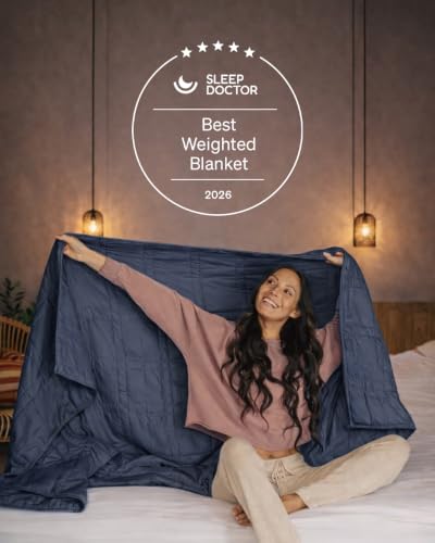 Image of Baloo Weighted Blanket for Adults 15 lb Full /Queen (Navy Blue, 60 inchx80 inch)