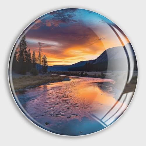 Imanes de vidrio de Yellowstone redondos para nevera y pizarras de oficina 2