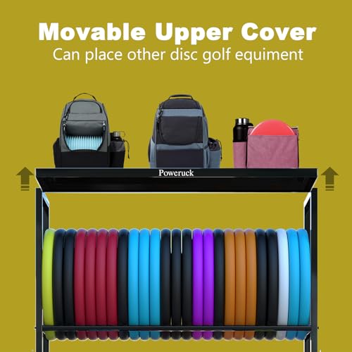 Estante de discos de golf de metal con 3 niveles y gran capacidad 5